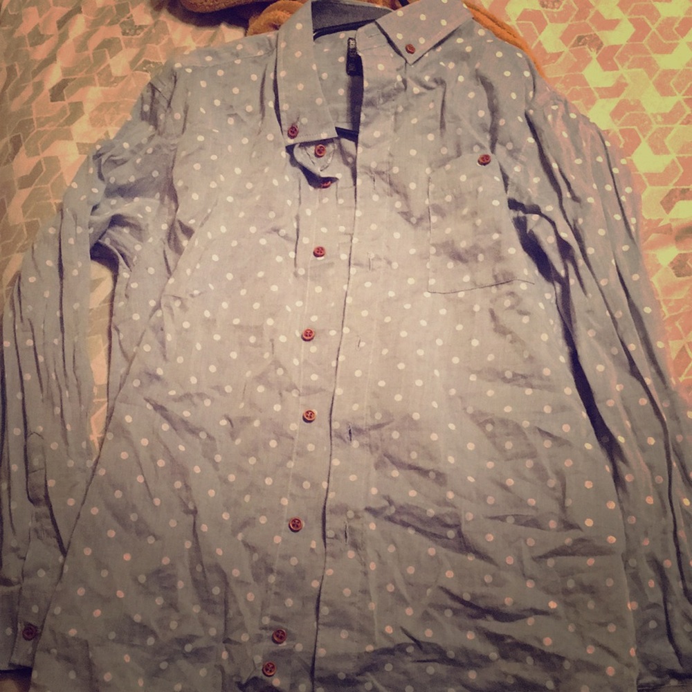Boka-dot Jean Button up shirt